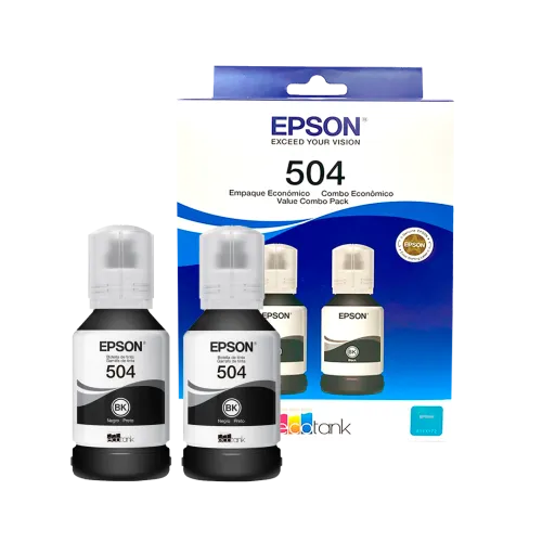Tinta Epson T504 Pack 2 Pzas Color Negro