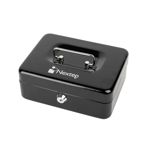 Caja Dinero Nextep Metálica Mediana 20cm Color Negro