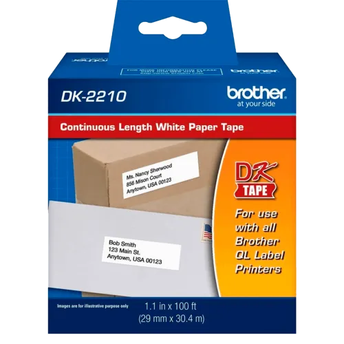Cinta Etiquetadora Brother DK2210 Papel Blanco Continuo 29mmx30.4m