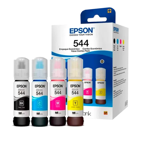 Tinta Epson T544 Pack 4 Pzas Colores Negro/Cian/Magenta/Amarillo
