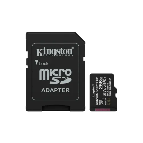 Memoria Flash KINGSTON Canvas Select Plus GEN3, 256GB Microsd Uhs-I Clase 10, con Adaptador