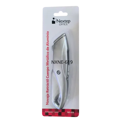 Navaja Retractil Nextep Cuerpo Metalico de Aluminio C/3 Cuchillas de Repuesto